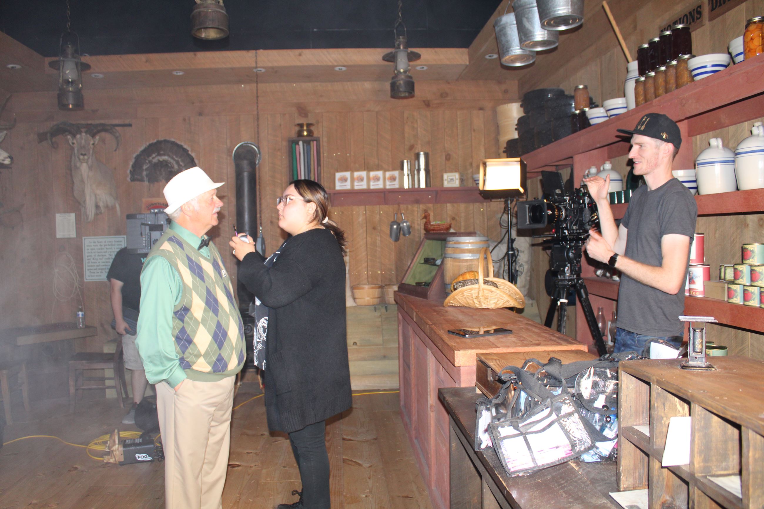 Last minute makeup touches by makeup artist