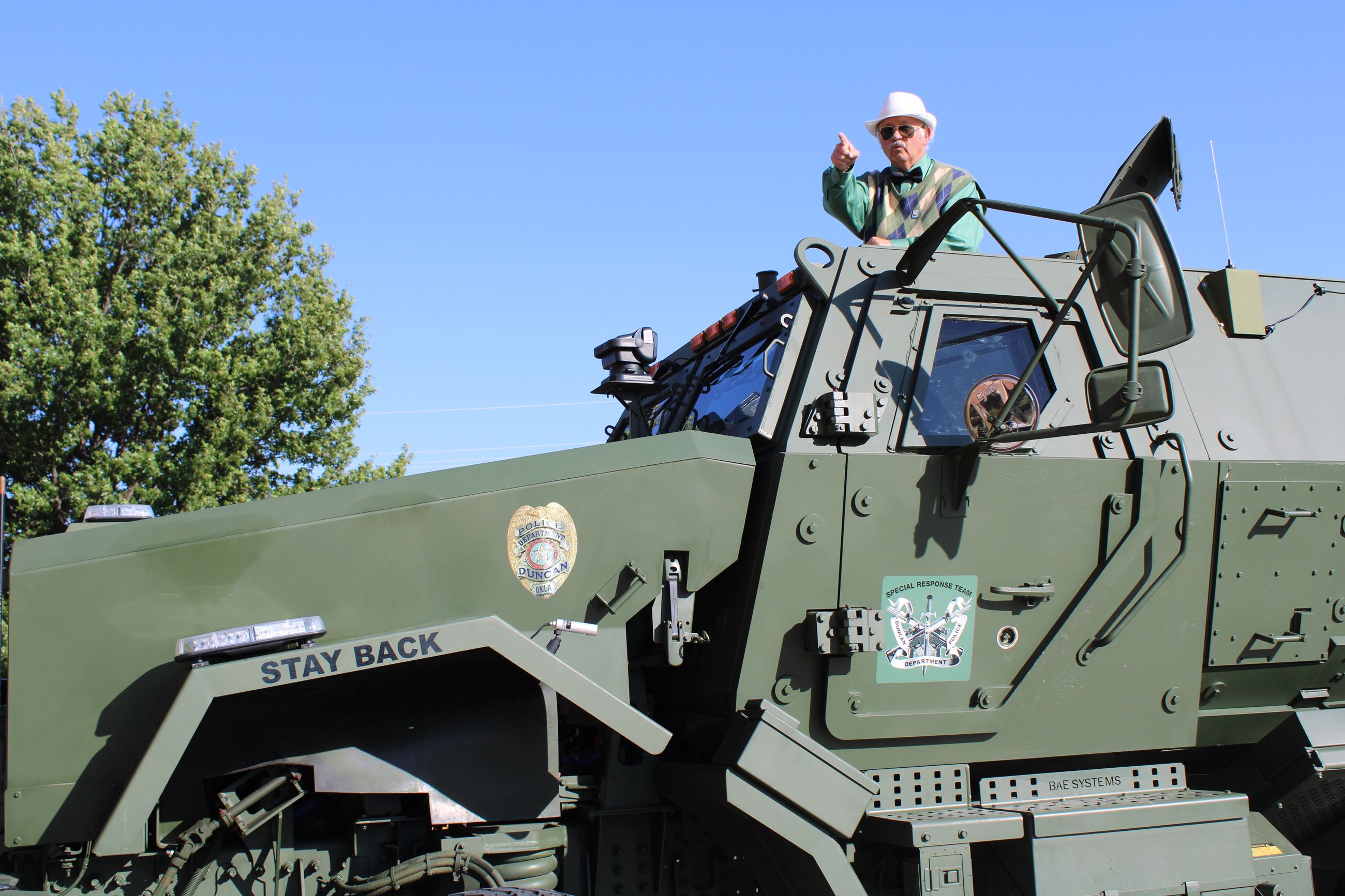 Actor and Duncan Police Department MRAP