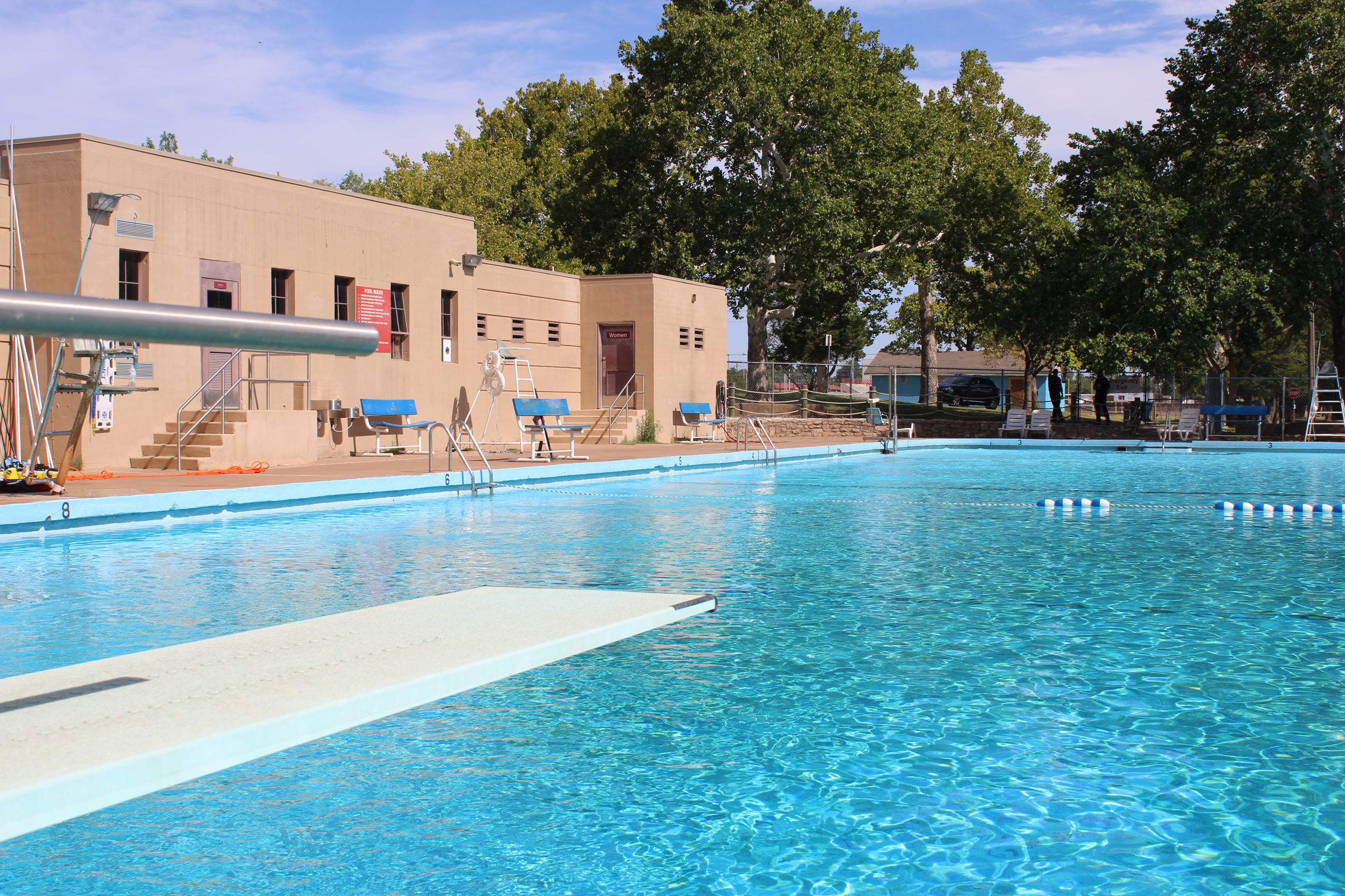 Fuqua Public Pool House with Diving Board